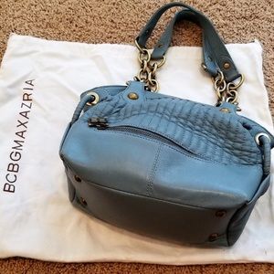 BCBG Max Azria blue leather purse